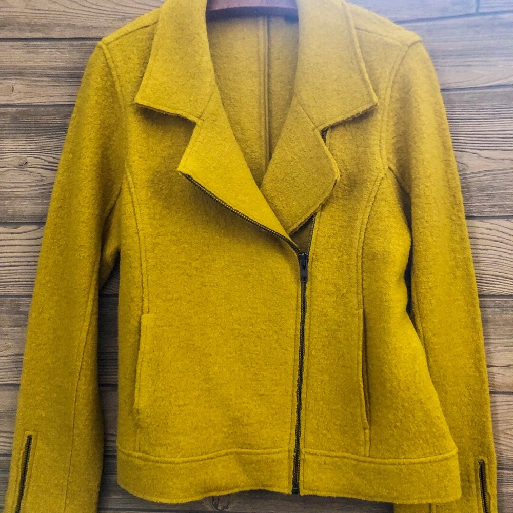 Tahari Yellow Moto Jacket-L